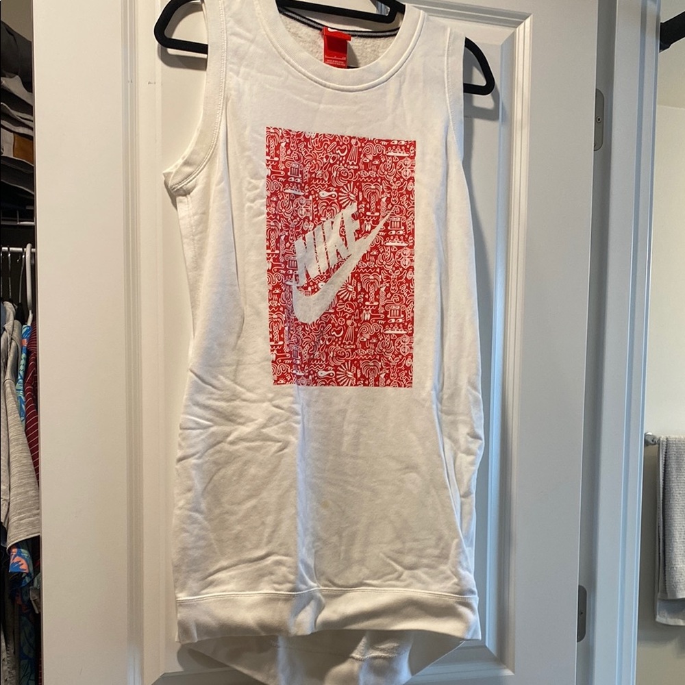 Nike White Tank Dress with Red Logo